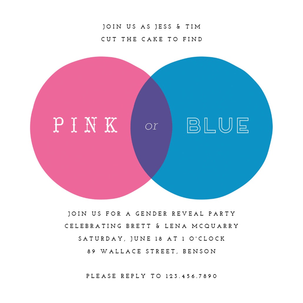 Pink or Blue - Gender Reveal Invitation Template (Free) | Greetings Island