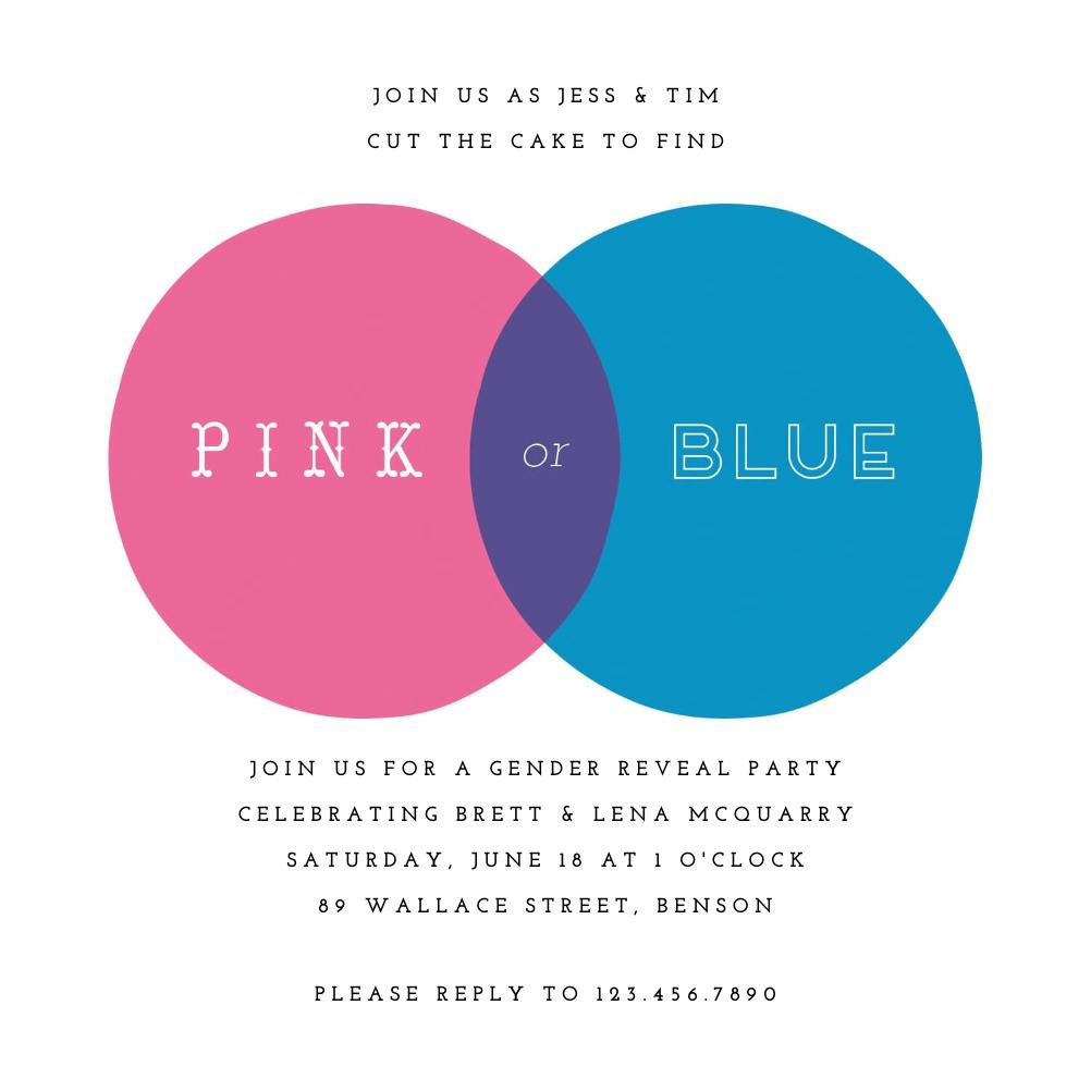 Pink or blue - gender reveal invitation