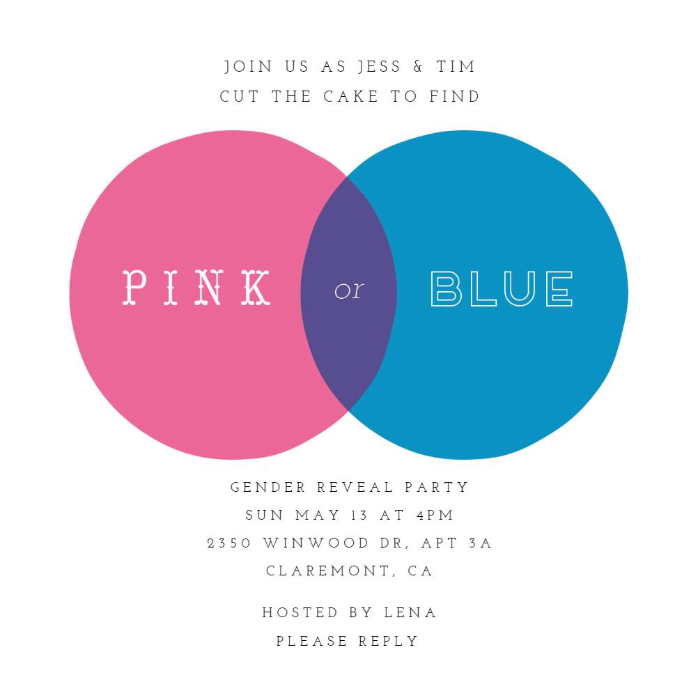 Pink or blue -  invitación de revelación de género