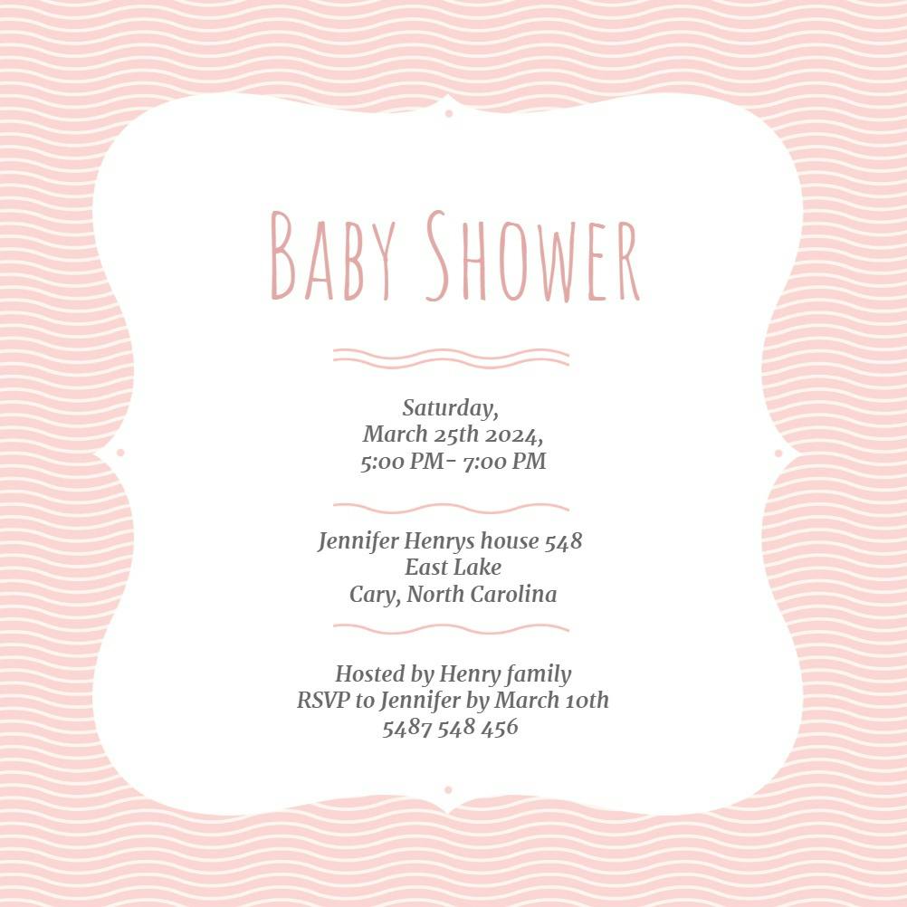 Pinstripe waves -  invitación para baby shower