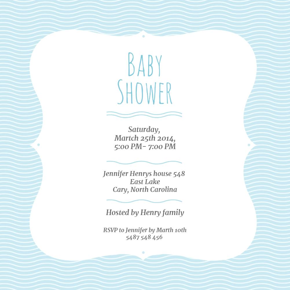 Pinstripe waves -  invitación para baby shower de bebé niña gratis