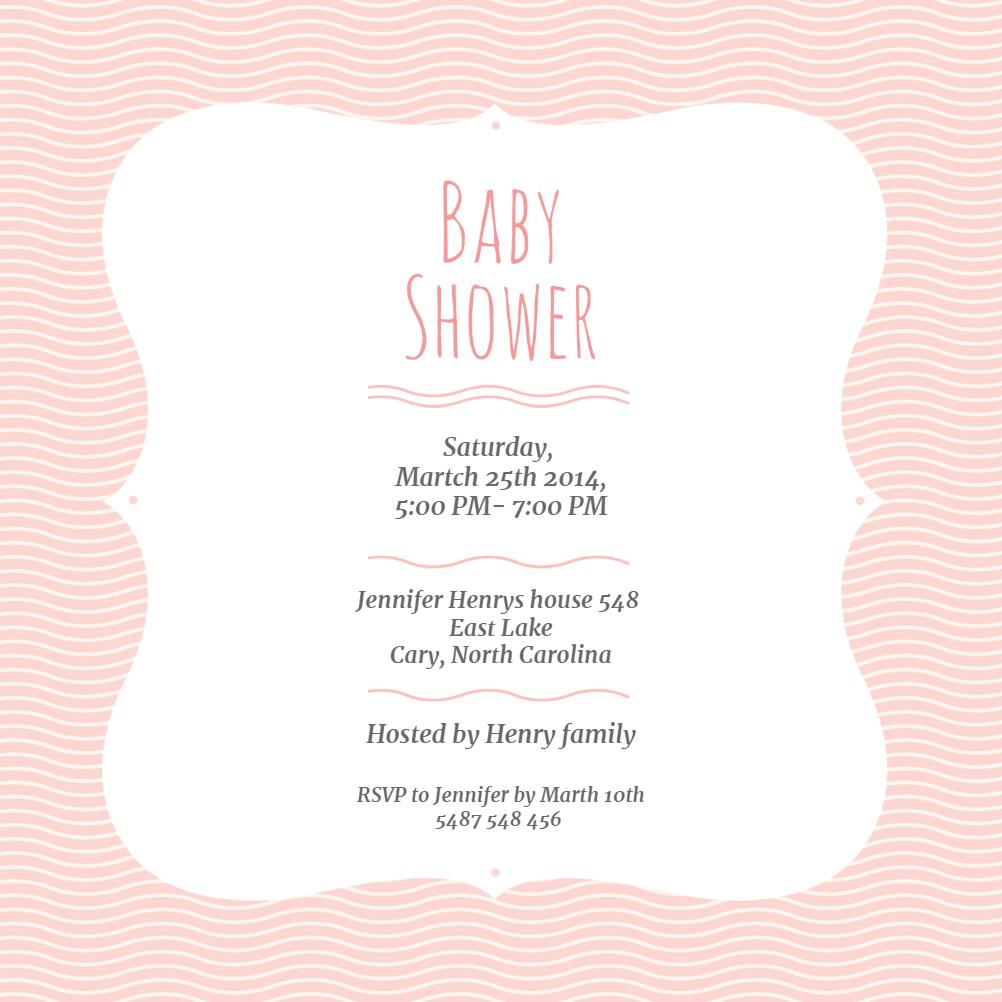 Pinstripe waves -  invitación para baby shower