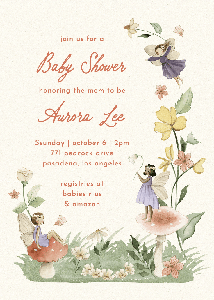 Pixie dust - baby shower invitation