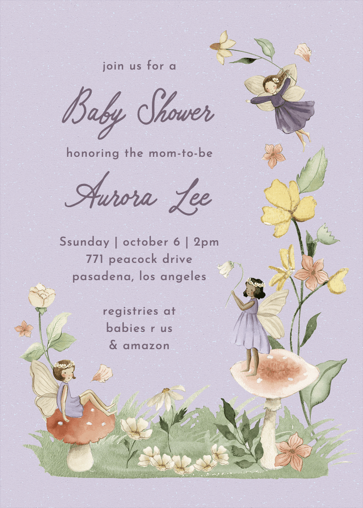 Pixie dust - baby shower invitation