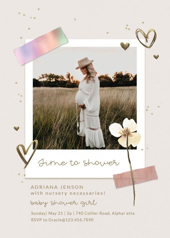 Polaroid and love - printable party invitation