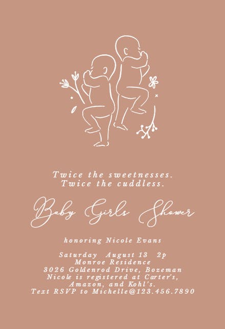 Precious Pair - Baby Shower Invitation