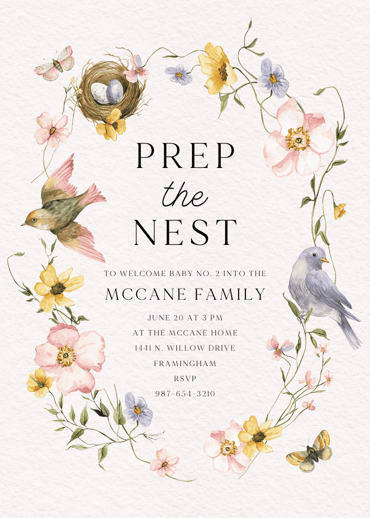 Prep the nest -  invitación para baby shower
