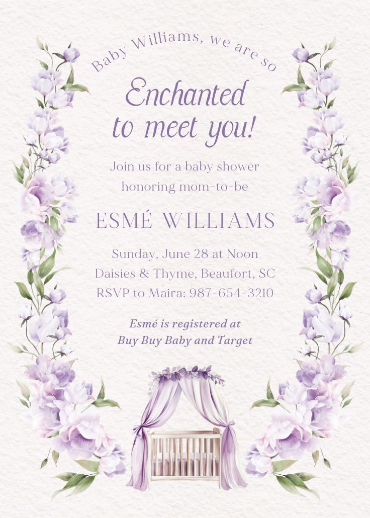 Princess crib - party invitation