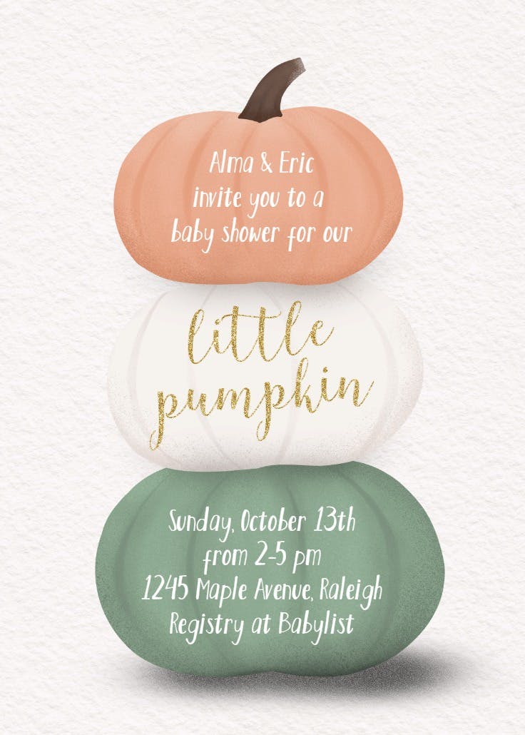 Pumpkin carving - invitación para baby shower