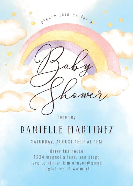 Colorful Sky - Baby Shower Invitation Template | Greetings Island