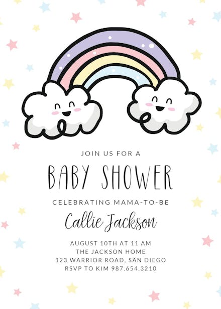 Colorful Sky - Baby shower invitation Template | Greetings Island