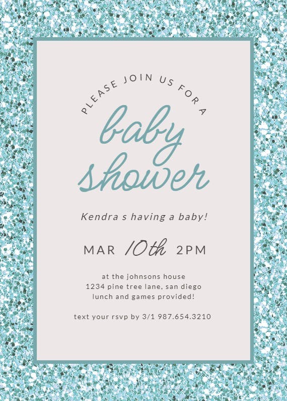 Rainbow glitter - baby shower invitation