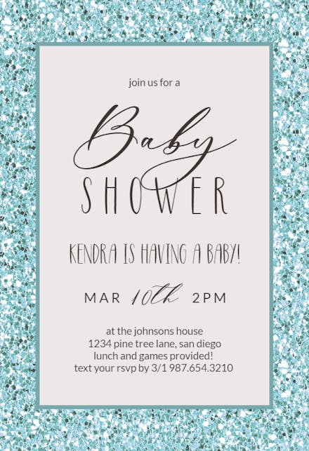 Rainbow Glitter - Baby Shower Invitation