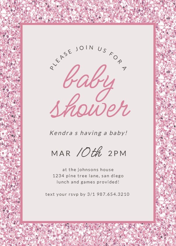 Rainbow glitter -  invitación para baby shower