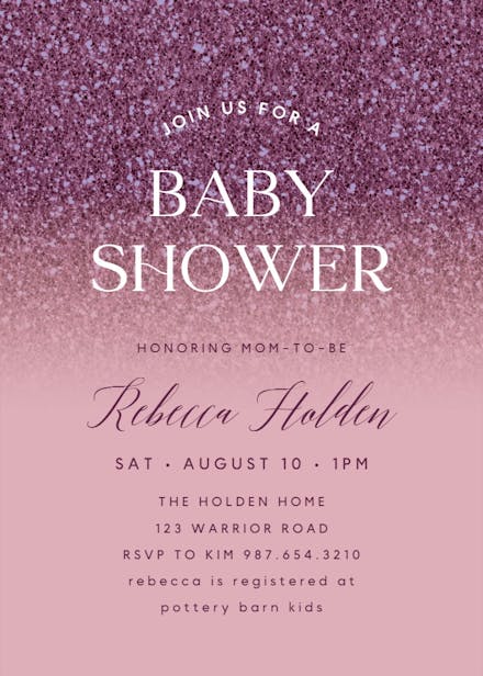 Lavender and gold cheap baby shower invitations