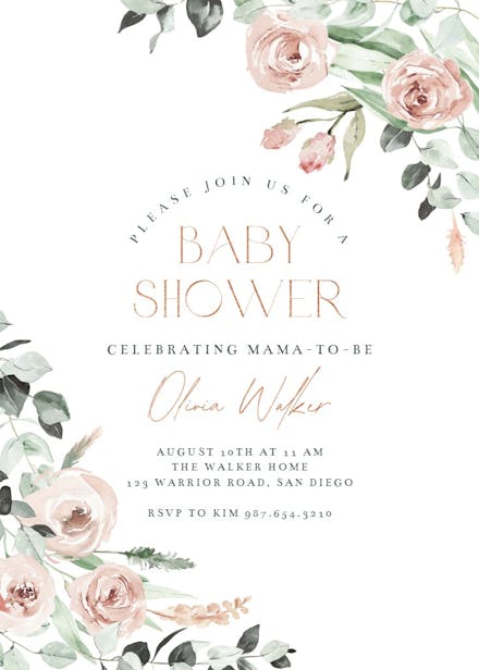 Eucalyptus Charm - Baby shower invitation Template | Greetings Island