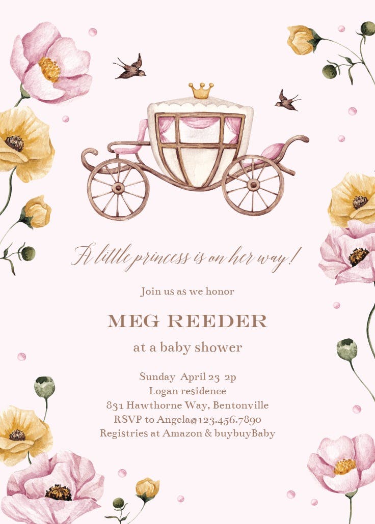 Royal arrival - baby shower invitation