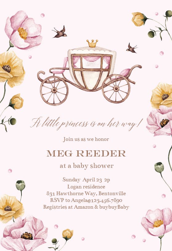 Royal arrival -  invitación para baby shower