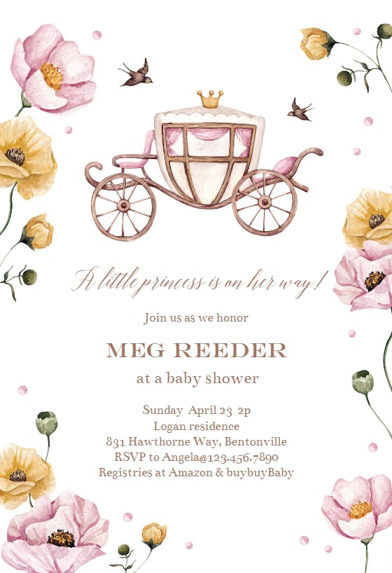 Royal arrival - baby shower invitation