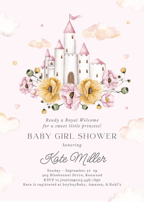 Royal welcome -  invitación para baby shower