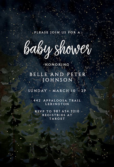 Rustic forest - Baby Shower Invitation