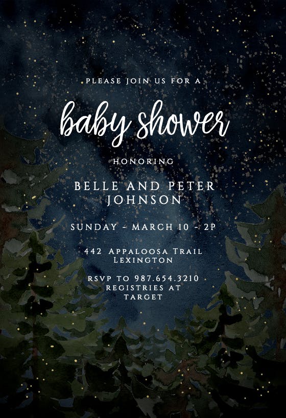 Rustic forest - baby shower invitation