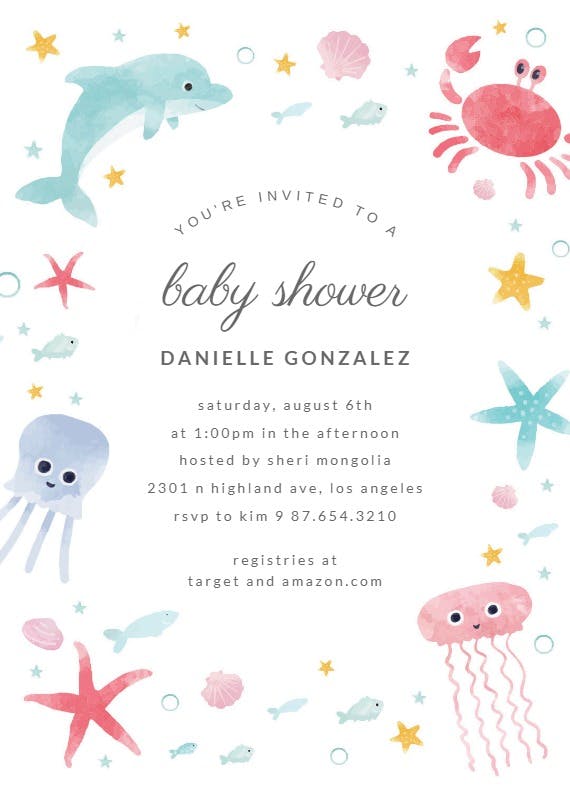 Sea -  invitación para baby shower