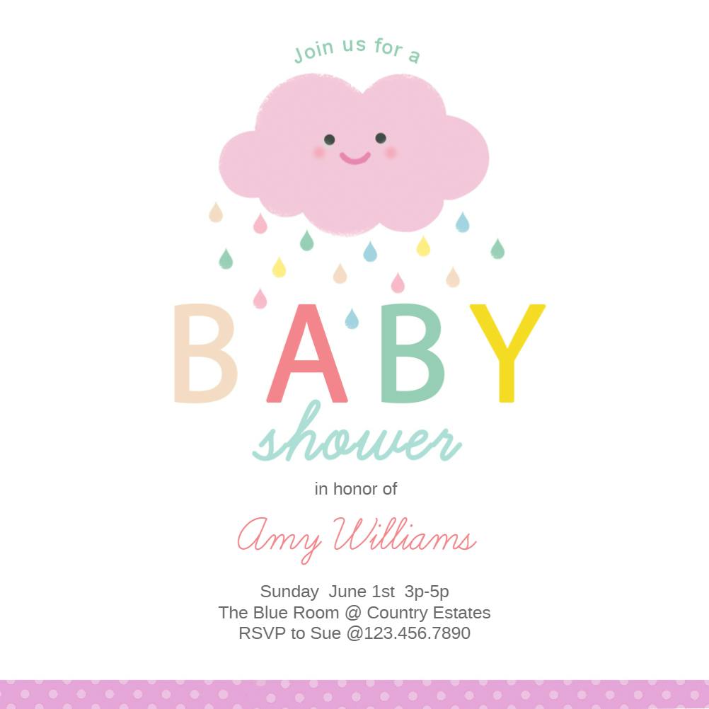 Shower cloud - baby shower invitation