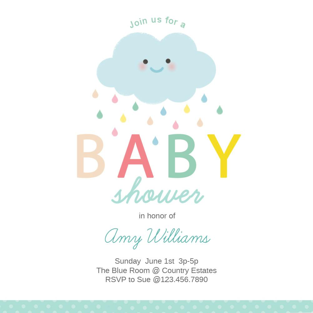 Shower cloud - baby shower invitation