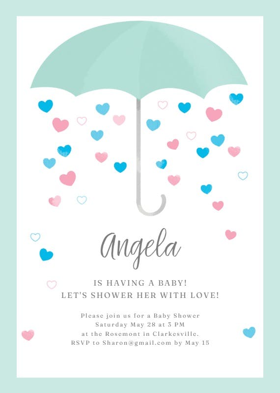 Shower with love - baby shower invitation