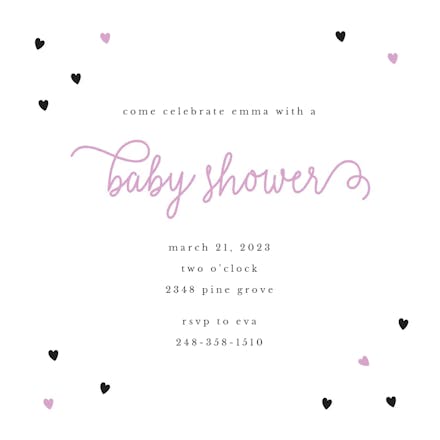 Signed With A Heart - Baby Shower Invitation Template (Free ...