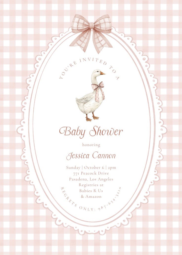 Silly goose -  invitación para baby shower