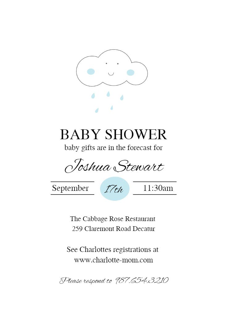 Silver linings minimal - baby shower invitation