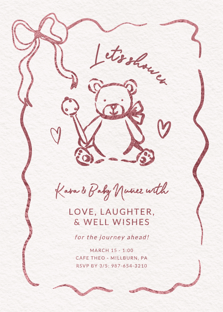 Simple & sweet -  invitación para baby shower
