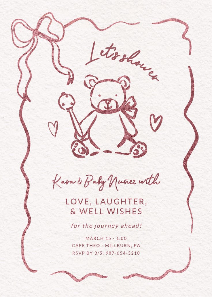 Simple & sweet - baby shower invitation