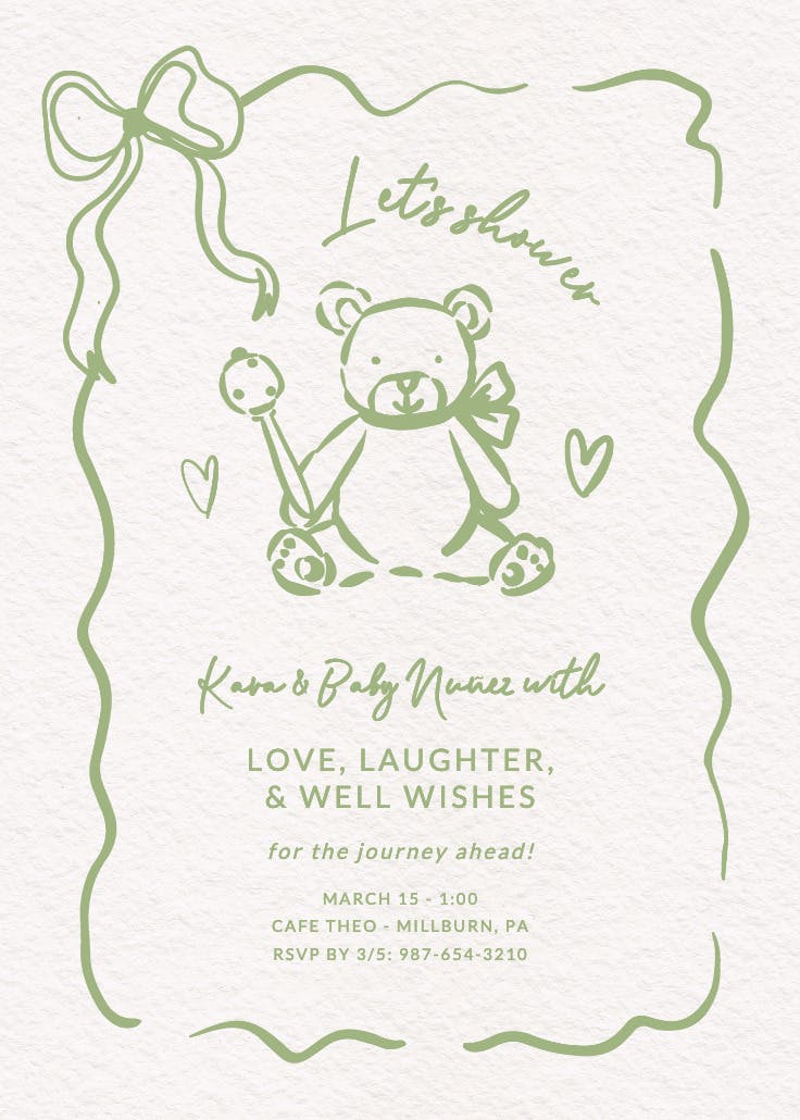 Simple & sweet - baby shower invitation