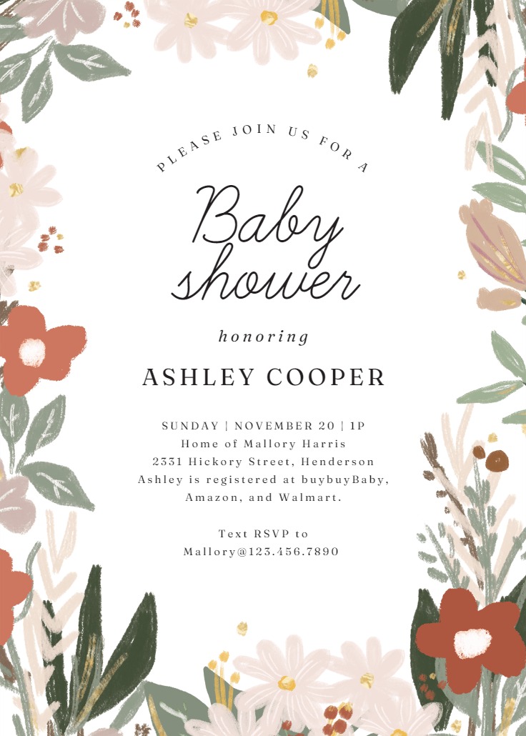 Simply Beautiful - Baby shower invitation Template (Free) | Greetings ...