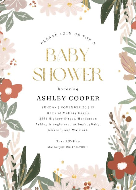 Simply beautiful - baby shower invitation