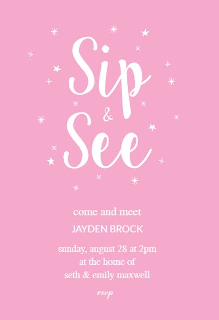 Sip & see the star - sip & see invitation