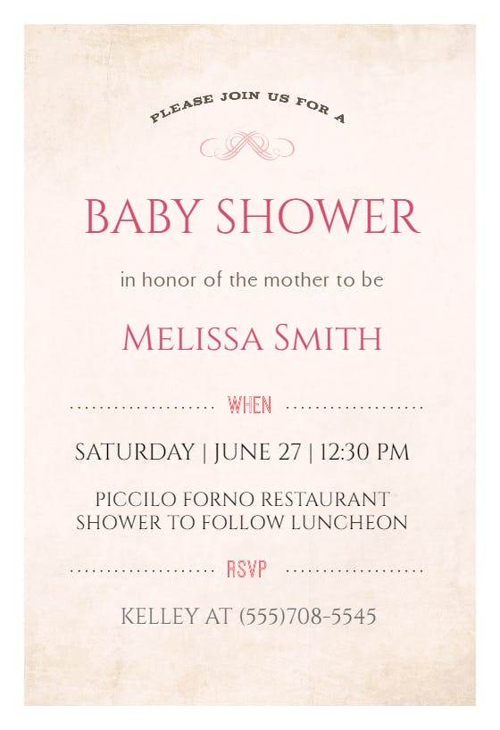 Softly sophisticated -  invitación para baby shower
