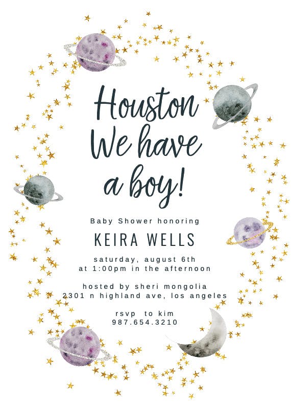 Space - baby shower invitation