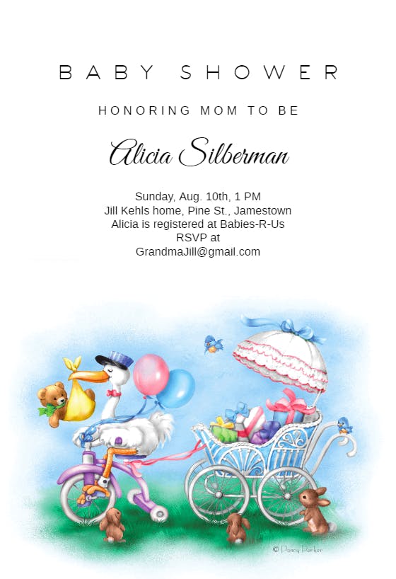 Special delivery - baby shower invitation