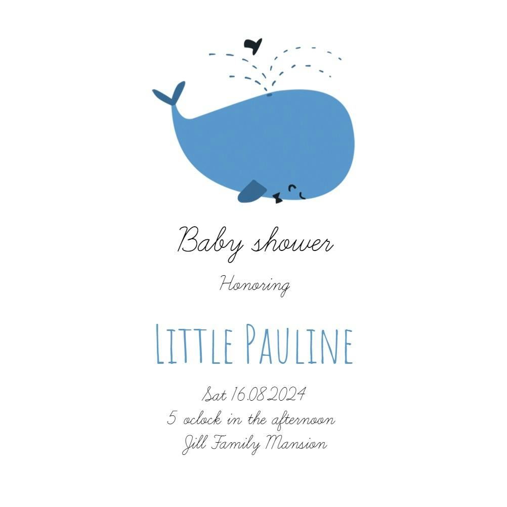 Spouting off -  invitación para baby shower de bebé niño