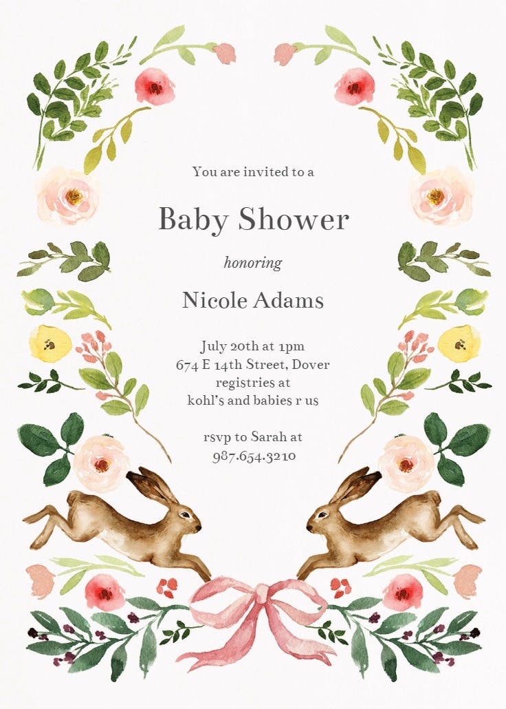 Spring bloom - baby shower invitation