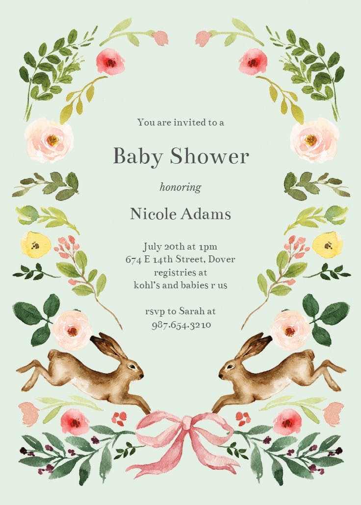 Spring bloom - baby shower invitation