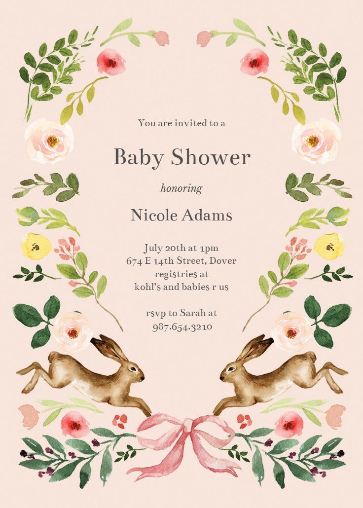 Spring bloom - baby shower invitation