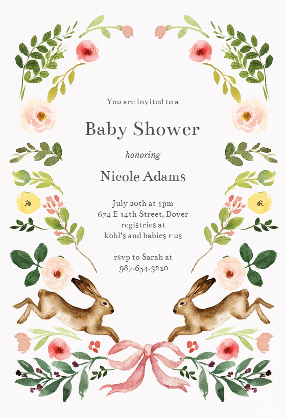 baby in bloom invitations