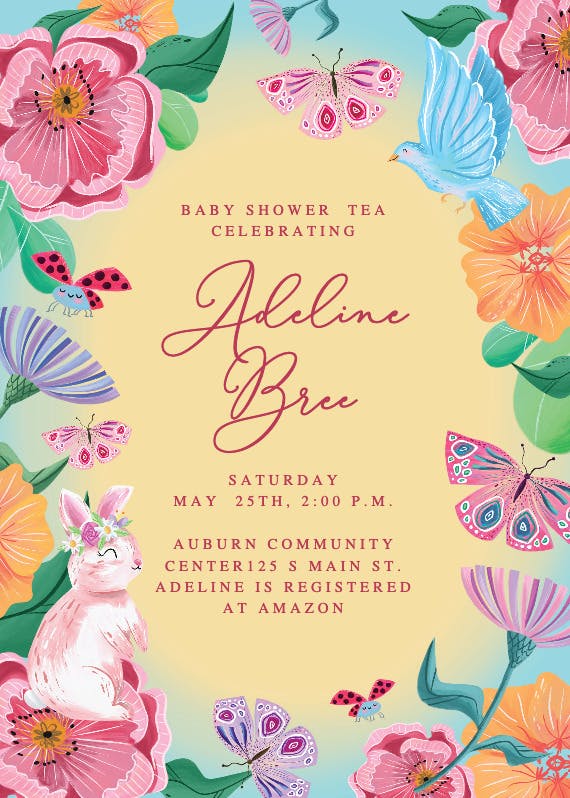 Spring colors -  invitación para baby shower