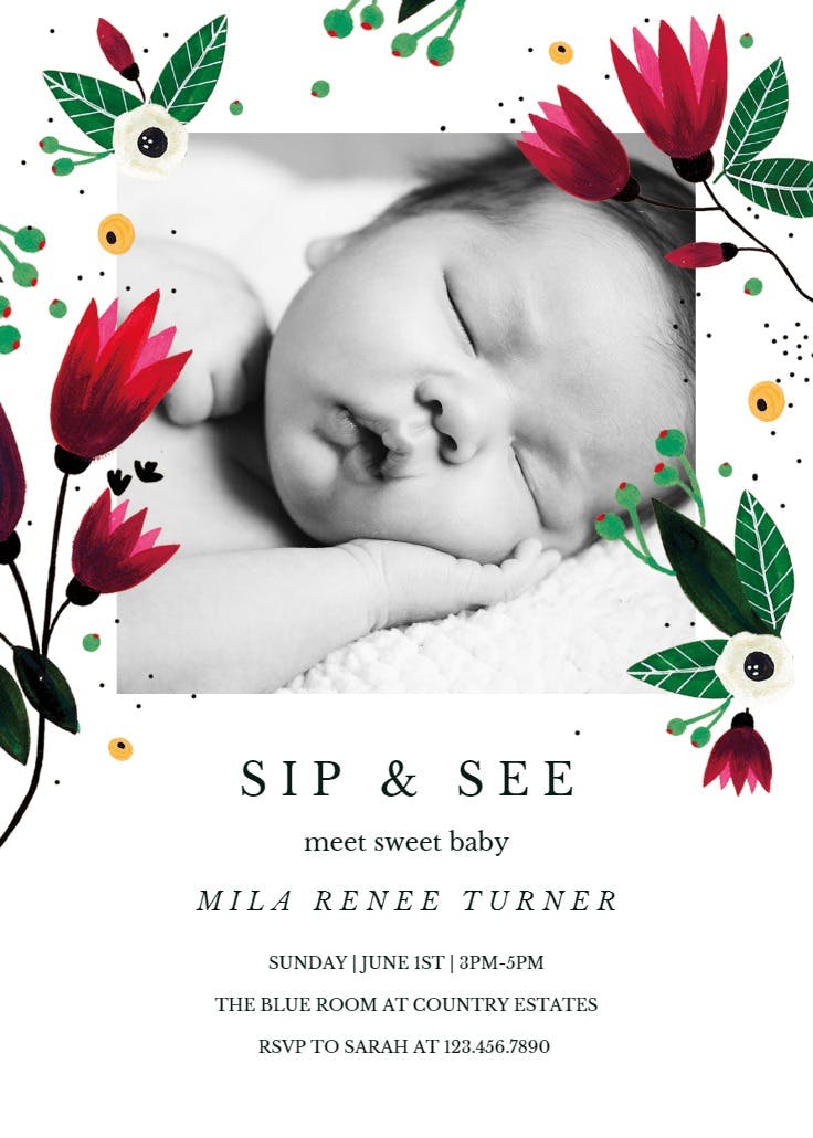 Spring hug - baby shower invitation