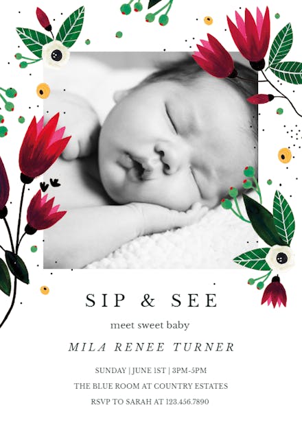 Spring hug - sip & see invitation